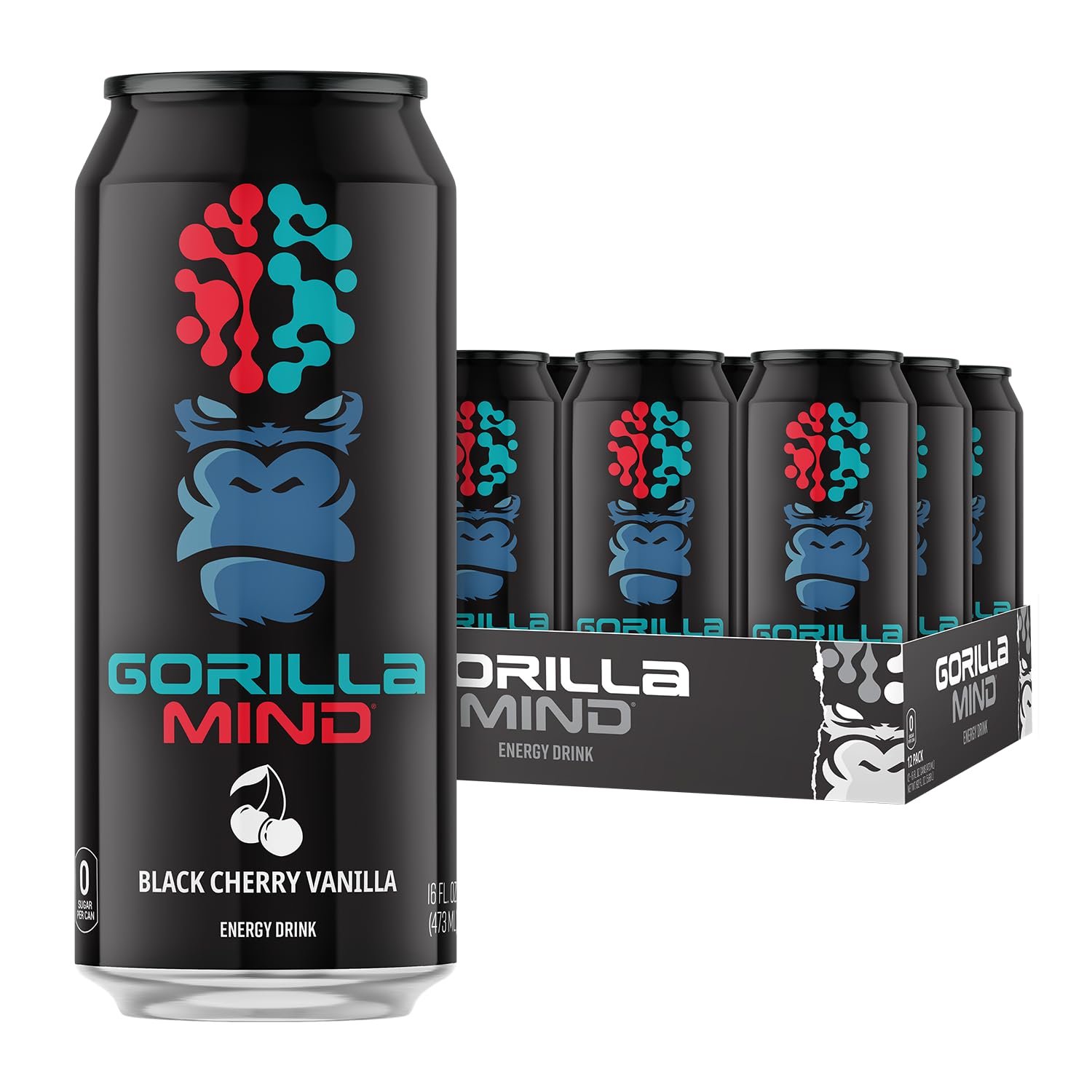 Gorilla Mind Black Cherry Energy Drink